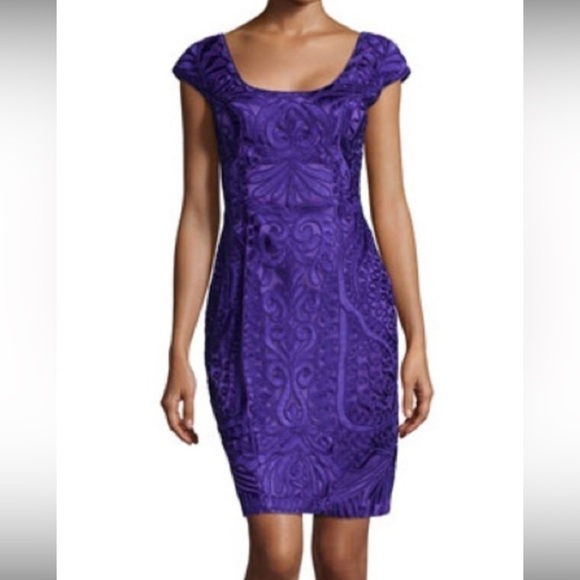 Sue Wong Purple Embroidered Sheath Dress-0 - Picture 11 of 12